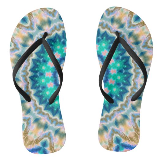 Abstract modern mosaic kaleidoscopic tile pattern badesandalen (Fußbett)