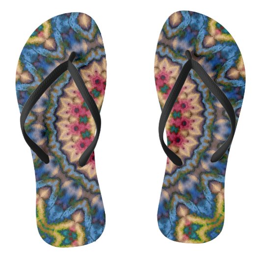 Abstract modern mosaic kaleidoscopic tile pattern badesandalen (Fußbett)