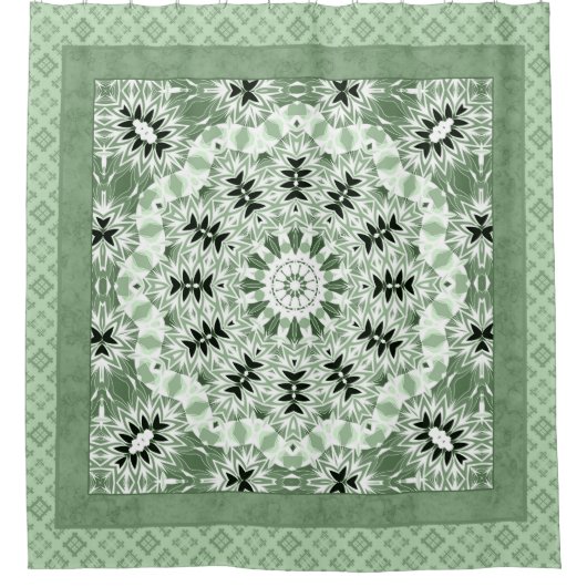 Abstract modern mosaic kaleidoscopic tile pattern duschvorhang (Vorderseite)