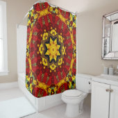 Abstract modern mosaic kaleidoscopic tile pattern duschvorhang (Beispiel)