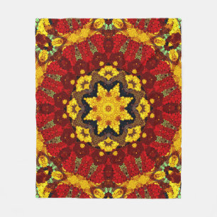 Abstract modern mosaic kaleidoscopic tile pattern fleecedecke
