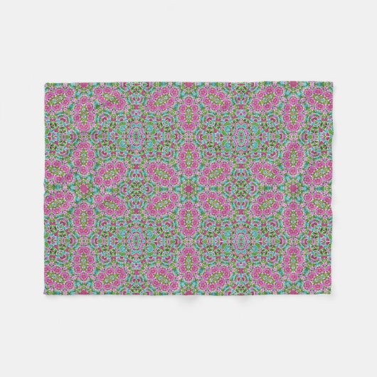 Abstract modern mosaic kaleidoscopic tile pattern fleecedecke (Vorderseite (Horizontal))