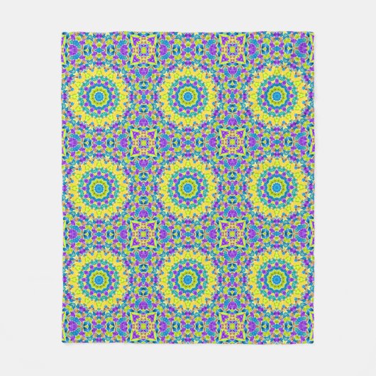 Abstract modern mosaic kaleidoscopic tile pattern fleecedecke (Vorderseite)