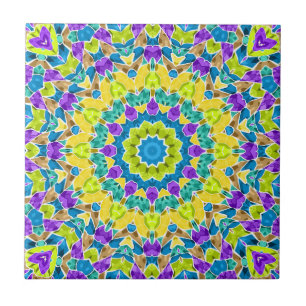 Abstract modern mosaic kaleidoscopic tile pattern fliese