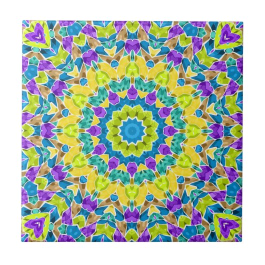 Abstract modern mosaic kaleidoscopic tile pattern fliese (Vorderseite)