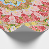 Abstract modern mosaic kaleidoscopic tile pattern geschenkpapier (Ecke)