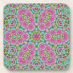 Abstract modern mosaic kaleidoscopic tile pattern getränkeuntersetzer