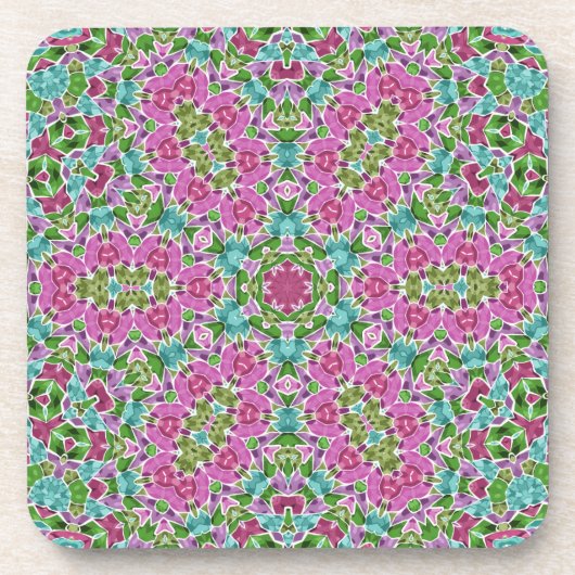 Abstract modern mosaic kaleidoscopic tile pattern getränkeuntersetzer (Vorderseite)