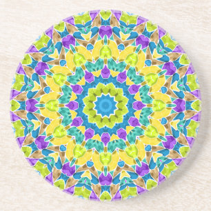 Abstract modern mosaic kaleidoscopic tile pattern getränkeuntersetzer