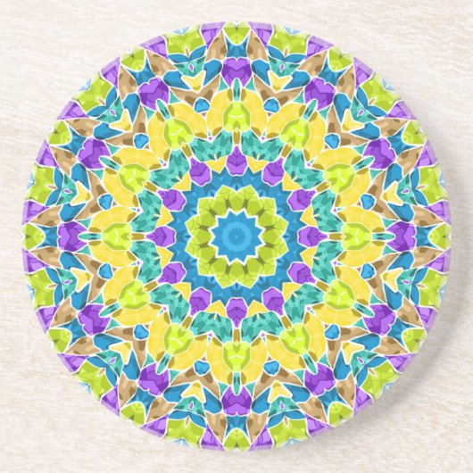 Abstract modern mosaic kaleidoscopic tile pattern getränkeuntersetzer (Vorne)