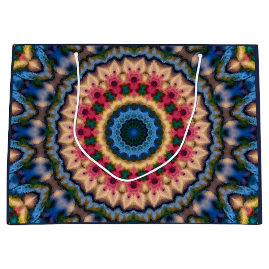 Abstract modern mosaic kaleidoscopic tile pattern große geschenktüte (Vorderseite)