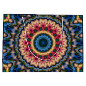 Abstract modern mosaic kaleidoscopic tile pattern große geschenktüte (Rückseite)