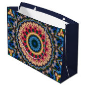 Abstract modern mosaic kaleidoscopic tile pattern große geschenktüte (Rückseite Schrägansicht)