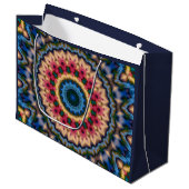 Abstract modern mosaic kaleidoscopic tile pattern große geschenktüte (Vorderseite Schrägansicht)