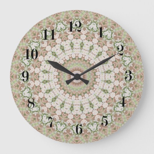 Abstract modern mosaic kaleidoscopic tile pattern große wanduhr (Vorderseite)