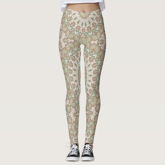 Abstract modern mosaic kaleidoscopic tile pattern leggings (Vorderseite)