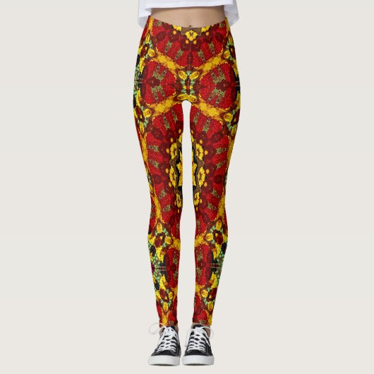 Abstract modern mosaic kaleidoscopic tile pattern leggings (Vorderseite)