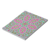 Abstract modern mosaic kaleidoscopic tile pattern notizblock (Rotiert)