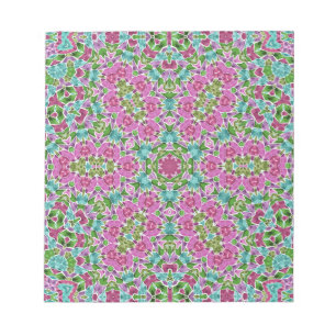 Abstract modern mosaic kaleidoscopic tile pattern notizblock