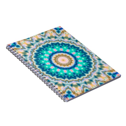 Abstract modern mosaic kaleidoscopic tile pattern notizblock (Rechte Seite)