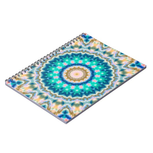Abstract modern mosaic kaleidoscopic tile pattern notizblock (Linke Seite)