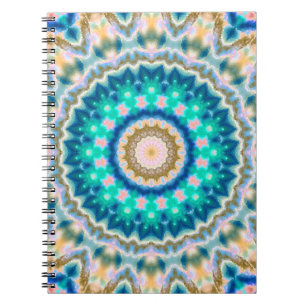 Abstract modern mosaic kaleidoscopic tile pattern notizblock