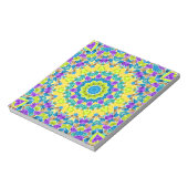 Abstract modern mosaic kaleidoscopic tile pattern notizblock (Rotiert)