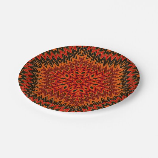 Abstract modern mosaic kaleidoscopic tile pattern pappteller (Schrägansicht)