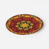 Abstract modern mosaic kaleidoscopic tile pattern pappteller (Schrägansicht)