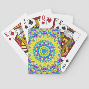 Abstract modern mosaic kaleidoscopic tile pattern spielkarten