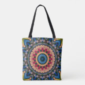 Abstract modern mosaic kaleidoscopic tile pattern tasche (Rückseite)