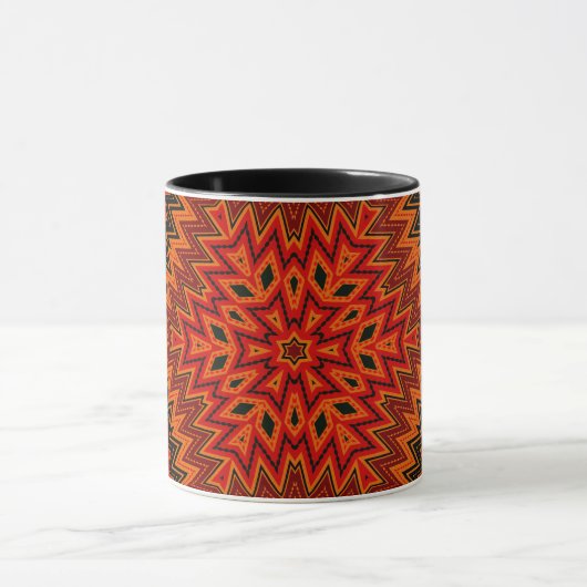 Abstract modern mosaic kaleidoscopic tile pattern tasse (Zentrum)
