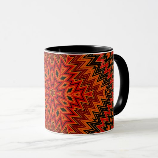 Abstract modern mosaic kaleidoscopic tile pattern tasse (VorderseiteRechts)