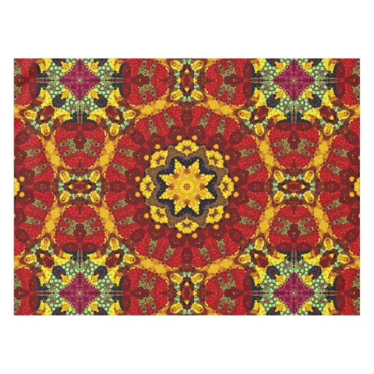 Abstract modern mosaic kaleidoscopic tile pattern tischdecke (Vorderseite (Horizontal))