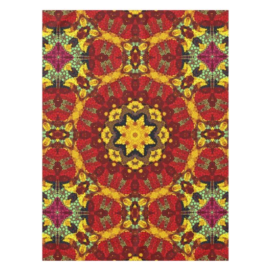 Abstract modern mosaic kaleidoscopic tile pattern tischdecke (Vorderseite)