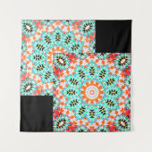 Abstract modern mosaic kaleidoscopic tile pattern wandteppich (Vorderseite (Horizontal))