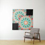 Abstract modern mosaic kaleidoscopic tile pattern wandteppich (Beispiel (Horizontal))