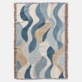 Abstract Modern Ocean Wave Pattern Coastal Blue Be Decke (Vorderseite Vertikal)