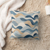 Abstract Modern Ocean Wave Pattern Coastal Blue Be Kissen (Decke)