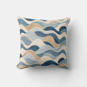 Abstract Modern Ocean Wave Pattern Coastal Blue Be Kissen (Vorderseite)