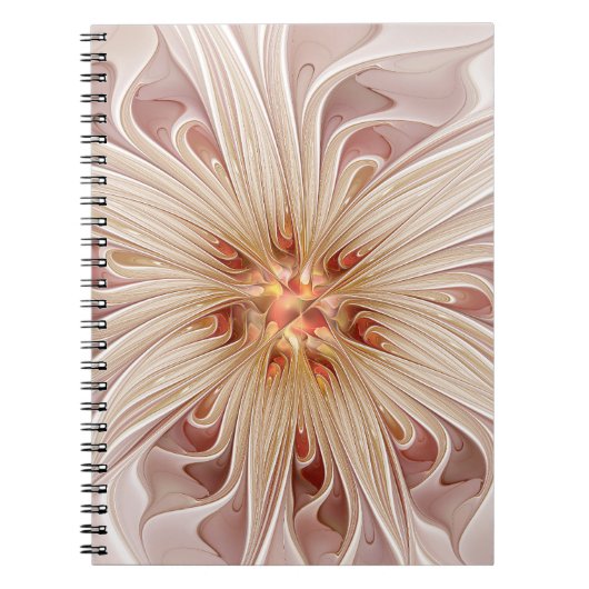 Abstract Modern Peach Pastel Flower Fractal Art Notizblock (Vorderseite)