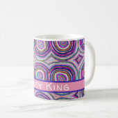 Abstract Modern Personalized Pink Purple Circles Kaffeetasse (VorderseiteRechts)