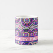 Abstract Modern Personalized Pink Purple Circles Kaffeetasse (Mittel)