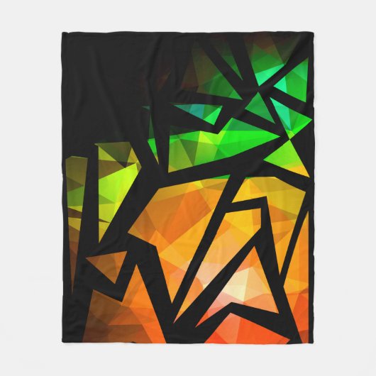 Abstract modern polygonal graffiti geometrical dar fleecedecke (Vorderseite)