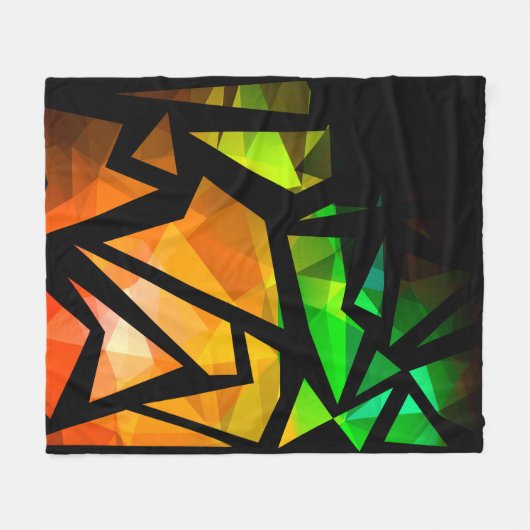 Abstract modern polygonal graffiti geometrical dar fleecedecke (Vorderseite (Horizontal))