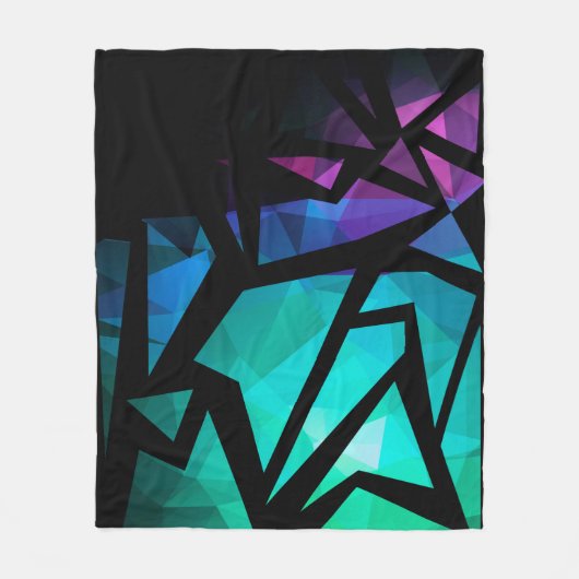 Abstract modern polygonal graffiti geometrical dar fleecedecke (Vorderseite)