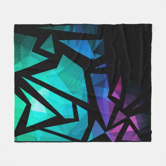 Abstract modern polygonal graffiti geometrical dar fleecedecke (Vorderseite (Horizontal))