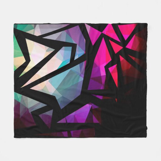 Abstract modern polygonal graffiti geometrical dar fleecedecke (Vorderseite (Horizontal))