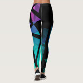 Abstract modern polygonal graffiti geometrical dar leggings (Rückseite)