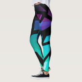 Abstract modern polygonal graffiti geometrical dar leggings (Links)